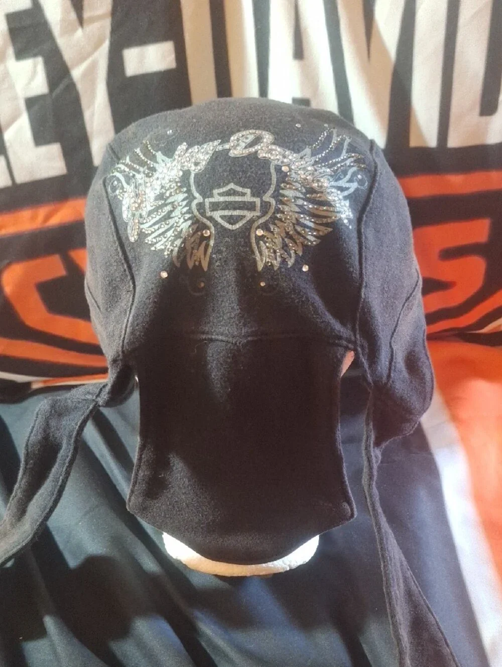 Harley Davidson Black Studded Skull Cap Bandana